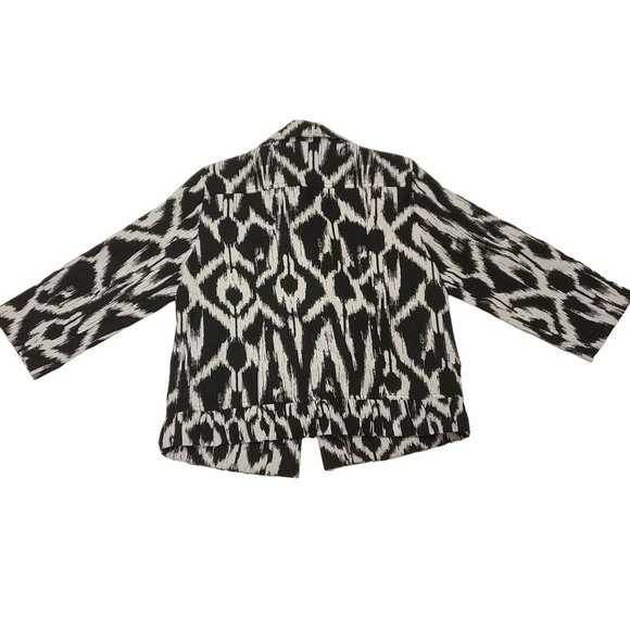 Christopher & Banks Jacket Blazer Open Front Black White Women\'s Small S NWT